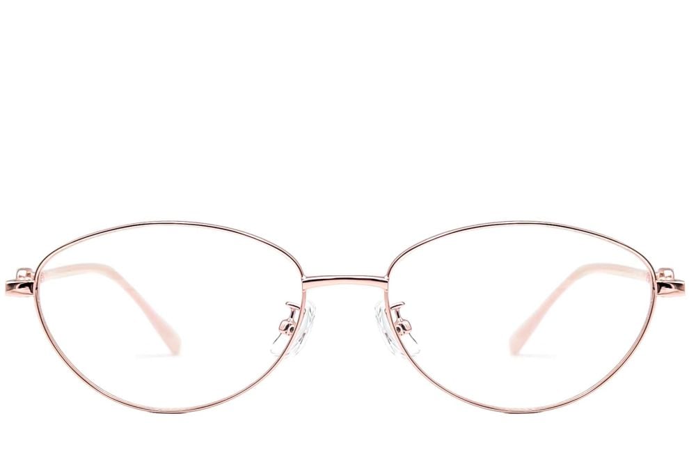 Oval Pink Metal Glasses #BS1924-0066