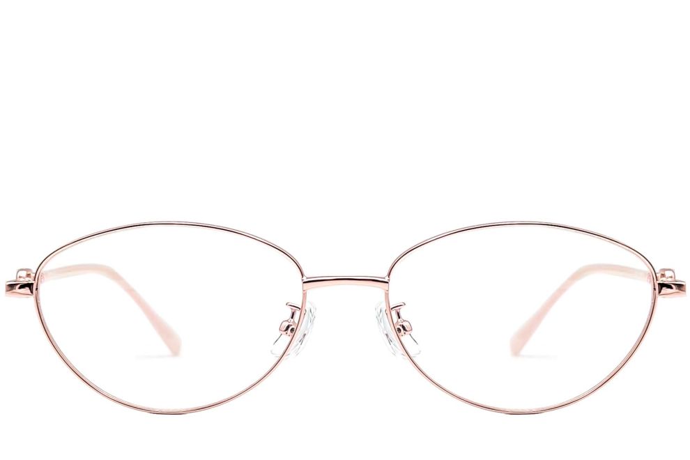 Oval Pink Metal Glasses #BS1924-0066