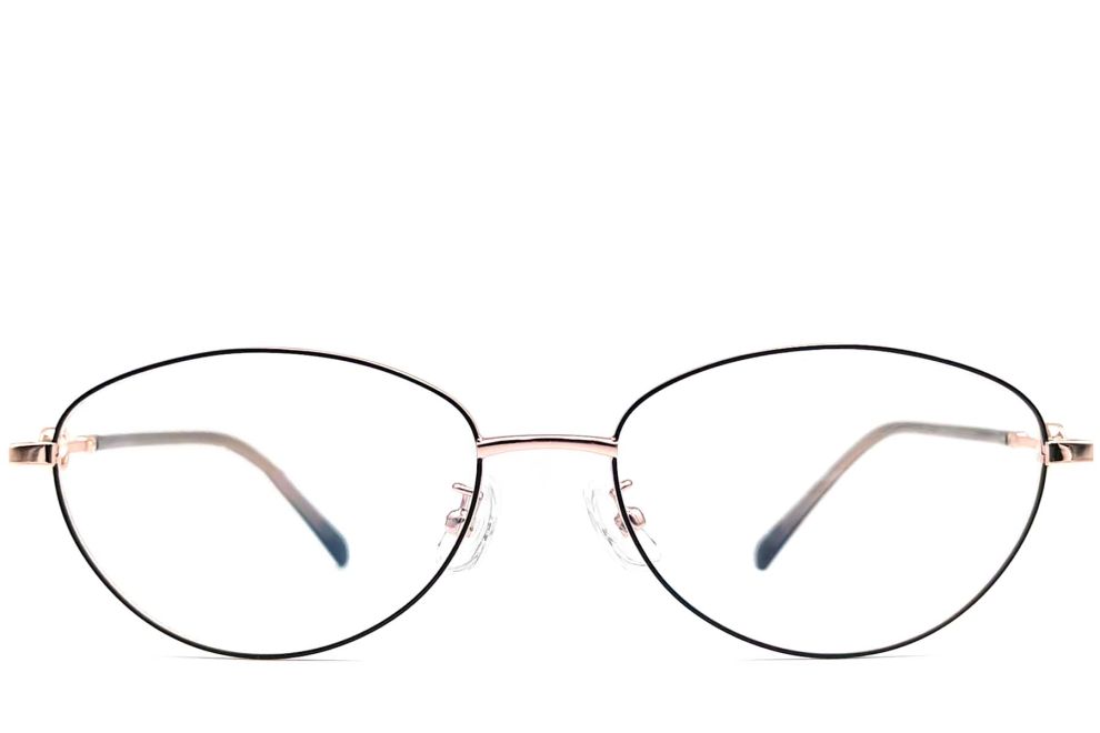 Oval Black Metal Glasses #BS1924-0067