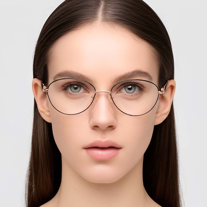 Gafas ovaladas de metal negro #BS1924-0067