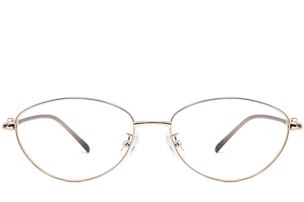 Oval Golden Metal Glasses #BS1924-0068