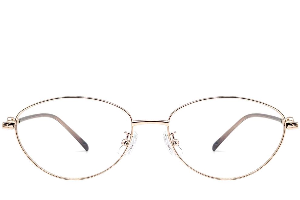 Gafas ovaladas de metal dorado #BS1924-0068