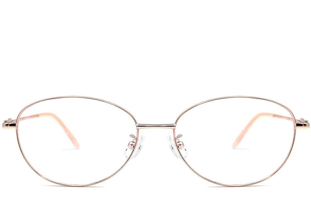 Oval Pink Metal Glasses #BS1924-0070