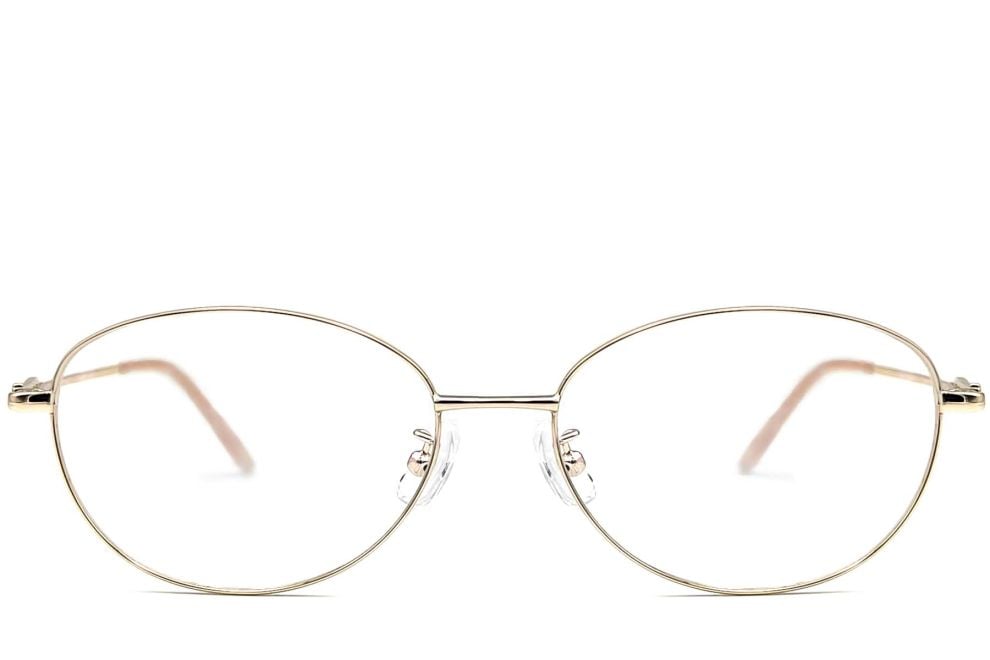 Oval Golden Metal Glasses #BS1924-0072