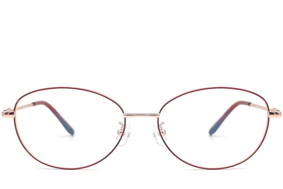 Gafas ovaladas de metal rojo #BS1924-0073