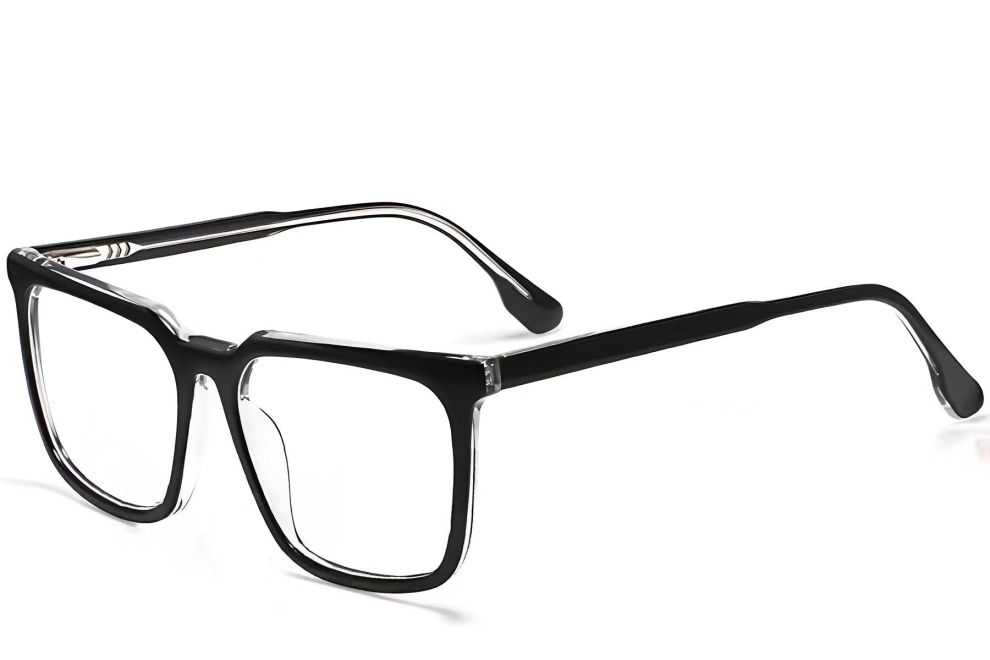 Rectangular Silver Acetate Glasses #BS2012-0011