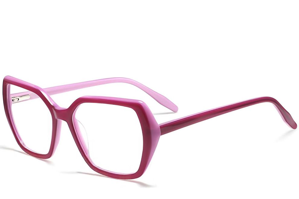 Rechteckige rote Acetatbrille #BS2012-0049