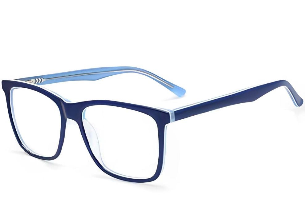 Rectangular Blue Acetate Glasses #BS2012-0024