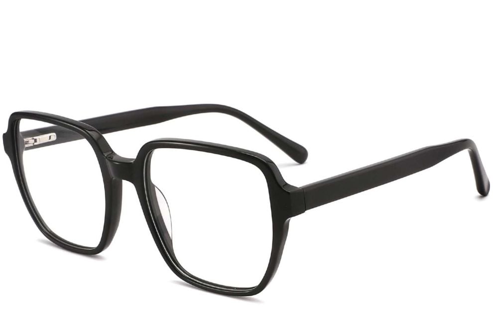 Rectangular Black Acetate Glasses #BS2012-0042