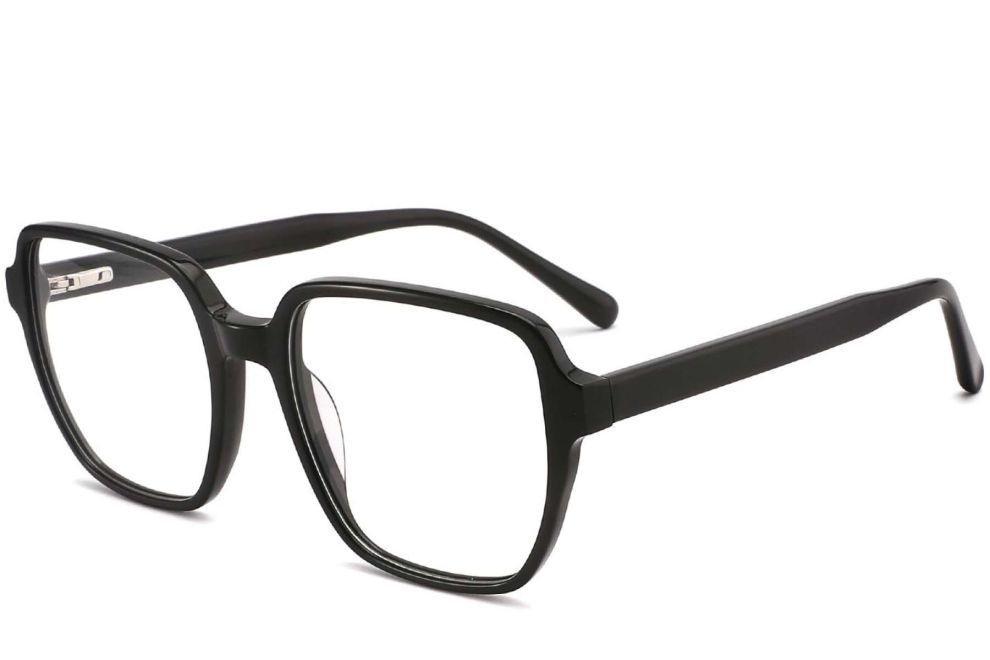 Rectangular Black Acetate Glasses #BS2012-0042