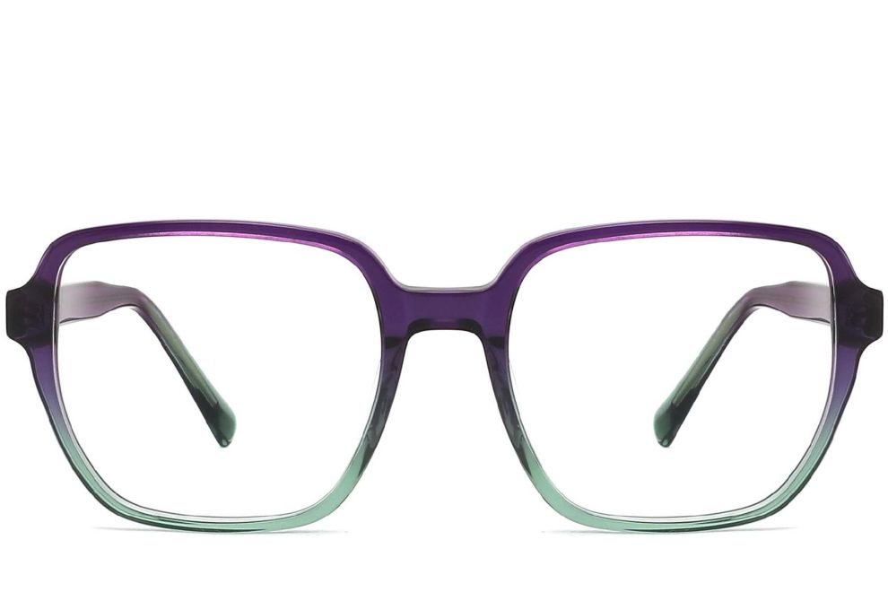 Rechteckige grüne Acetatbrille #BS2012-0045