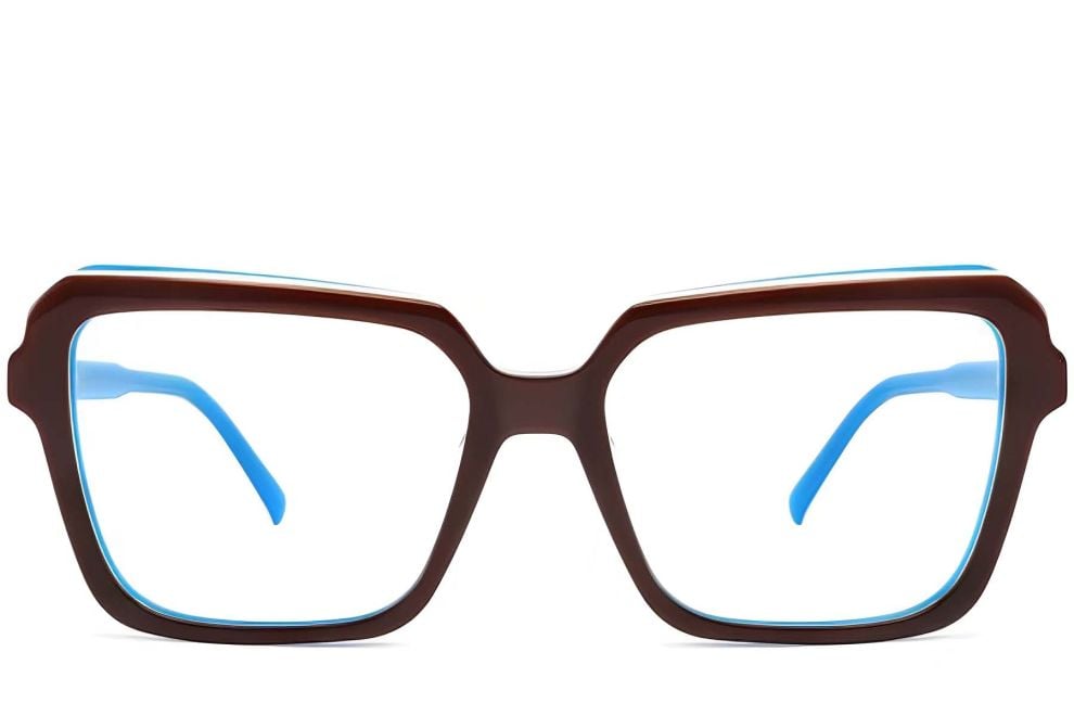 Rectangular Blue Acetate Glasses #BS2012-0050