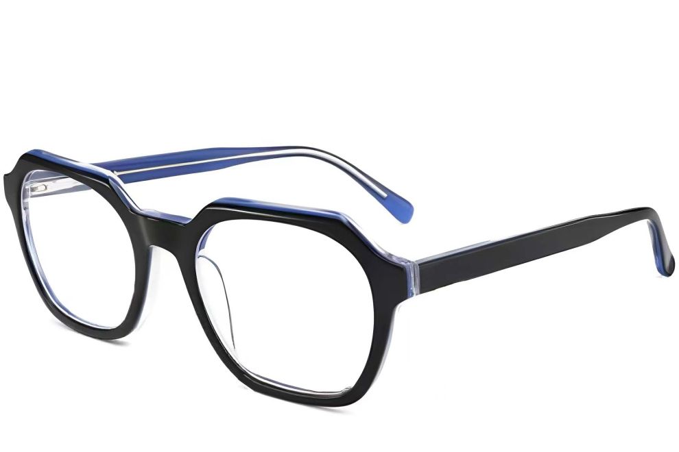 Rectangular Blue Acetate Glasses #BS2012-0055
