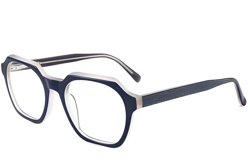 Rechteckige blaue Acetatbrille #BS2012-0056