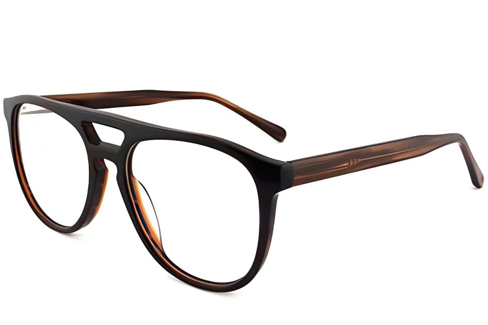 Lunettes aviateur en acétate marron #BS2012-0064