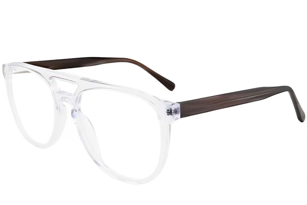 Lunettes aviateur transparentes en acétate #BS2012-0065
