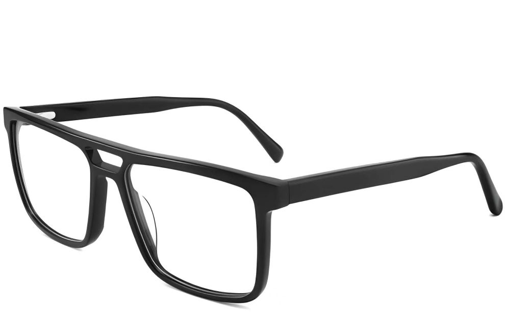 Pilotenbrille aus schwarzem Acetat #BS2012-0067