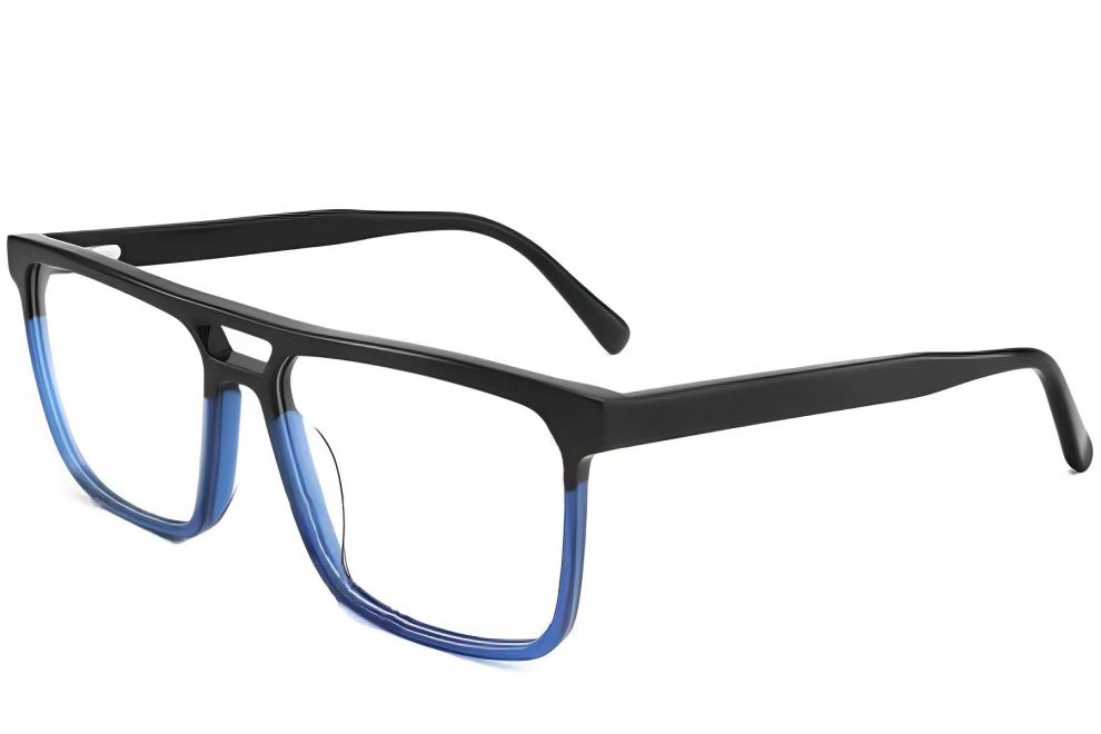 Pilotenbrille aus blauem Acetat #BS2012-0068