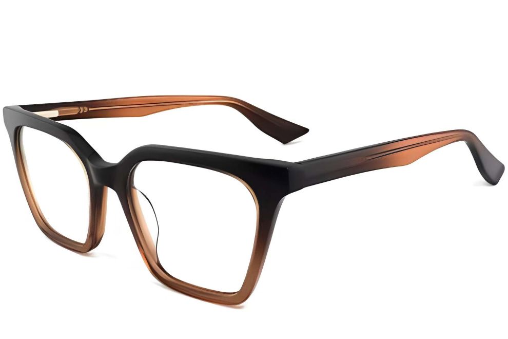 Rectangular Brown Acetate Glasses #BS2012-0082