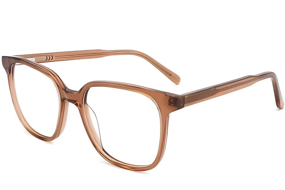 Rectangular Brown Acetate Glasses #BS2012-0095