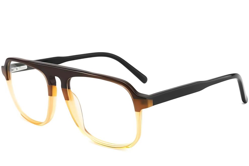 Pilotenbrille aus braunem Acetat #BS2012-0099