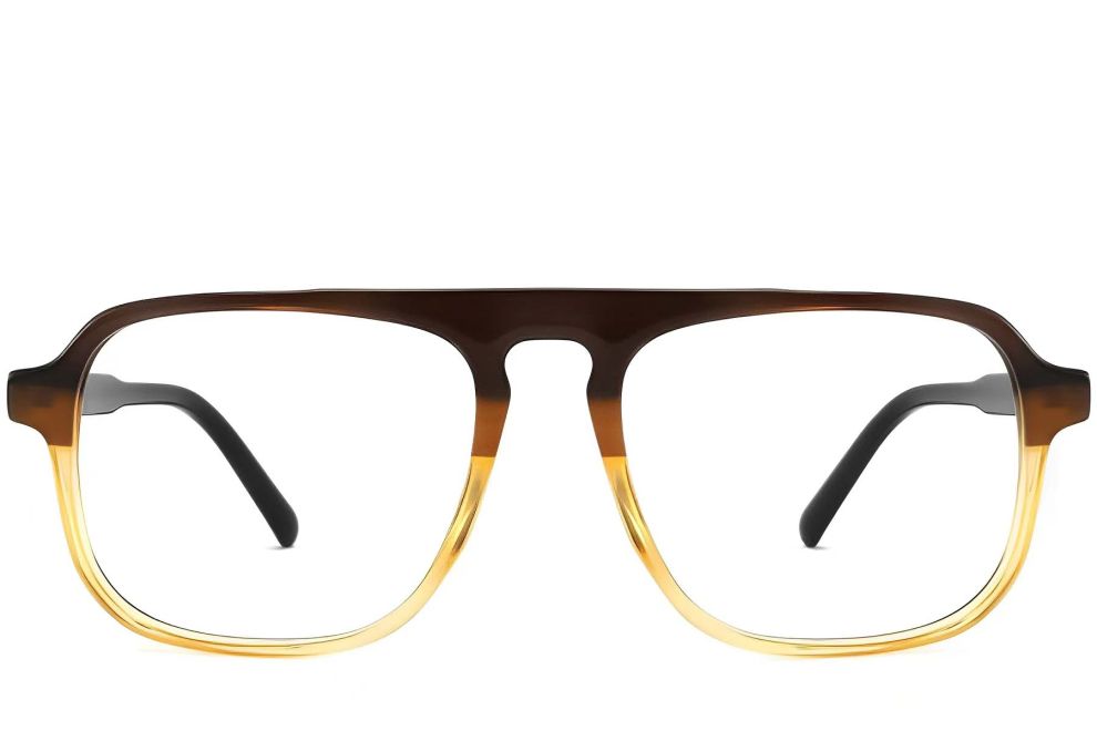 Pilotenbrille aus braunem Acetat #BS2012-0099