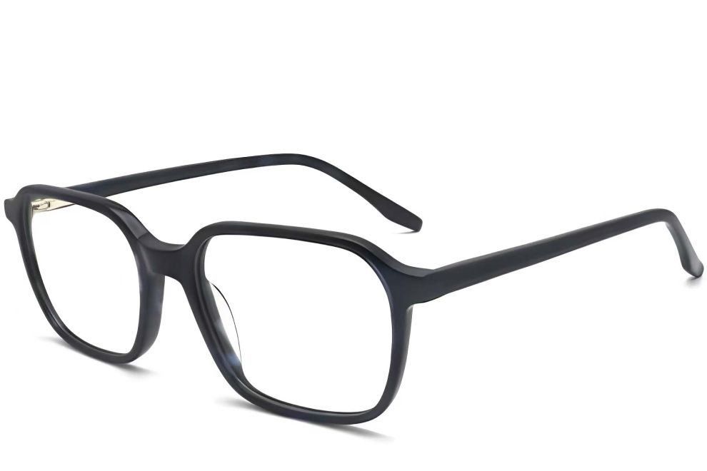 Verres rectangulaires en acétate bleu #BS2012-0112