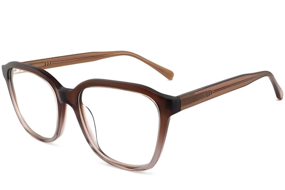 Rectangular Brown Acetate Glasses #BS2012-0120