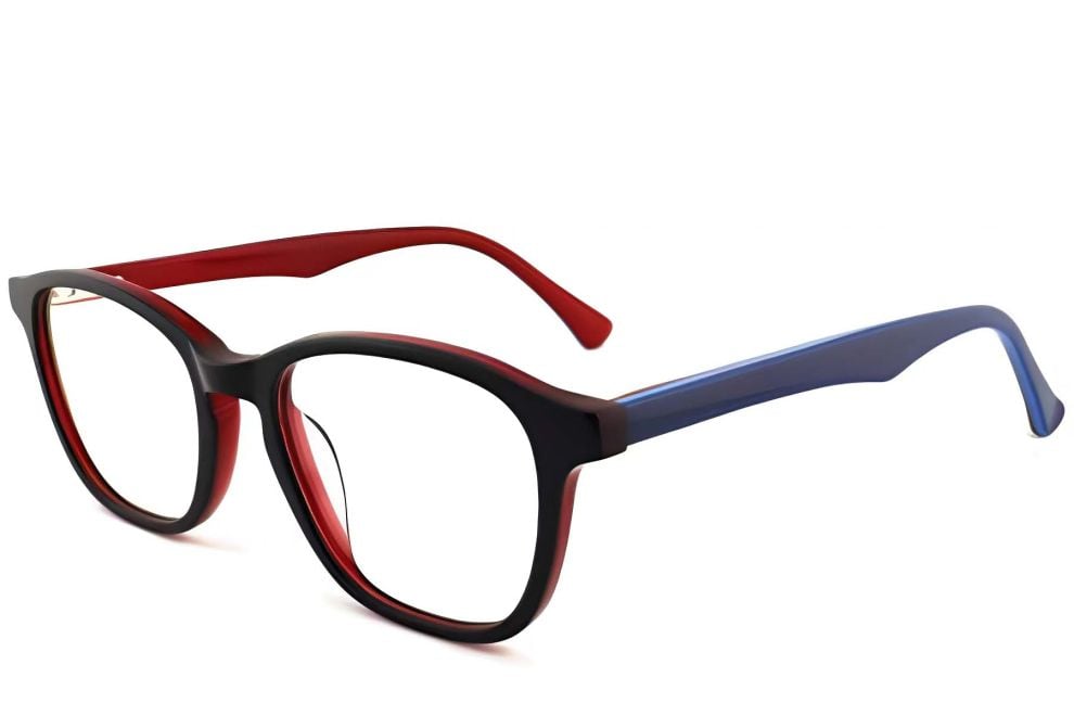 Oval Red Acetate Glasses #BS2012-0129