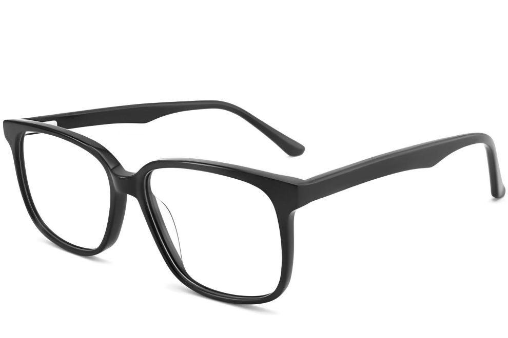 Rectangular Black Acetate Glasses #BS2012-0160