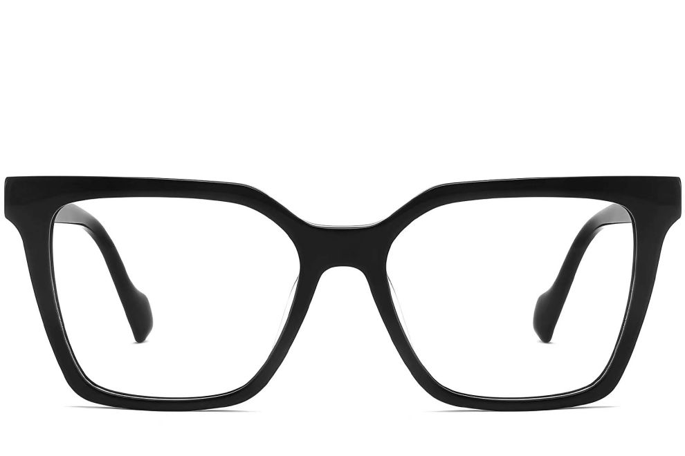 Rectangular Black Acetate Glasses #BS2012-0172