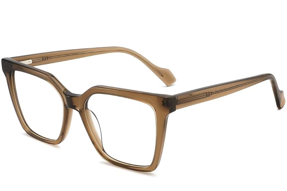 Rectangular Brown Acetate Glasses #BS2012-0173