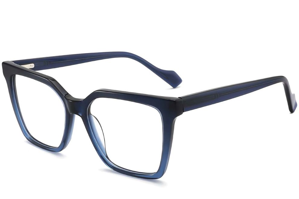 Rectangular Blue Acetate Glasses #BS2012-0174
