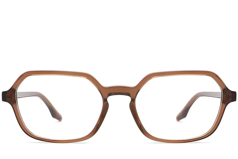 Rectangular Brown Acetate Glasses #BS2012-0177