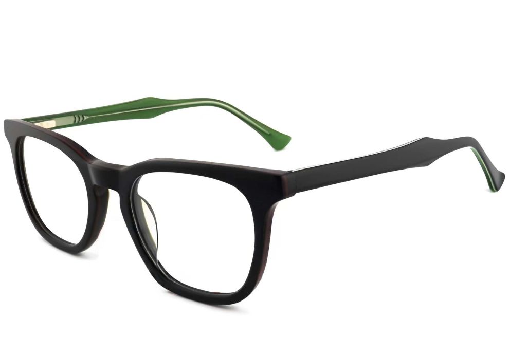 Gafas rectangulares de acetato verde #BS2012-0192