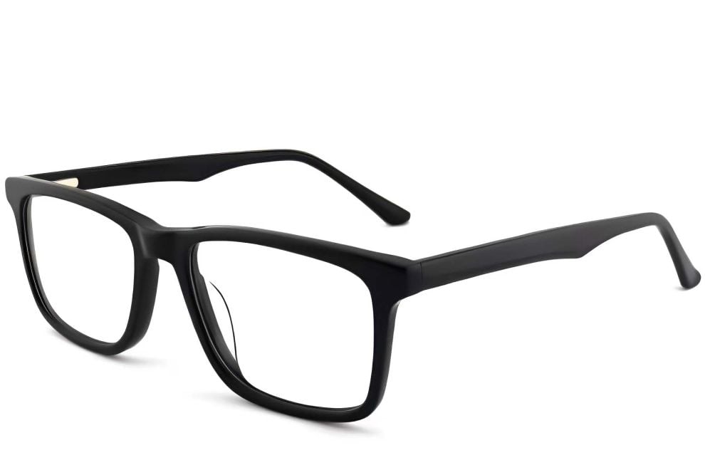 Rectangular Black Acetate Glasses #BS2012-0200