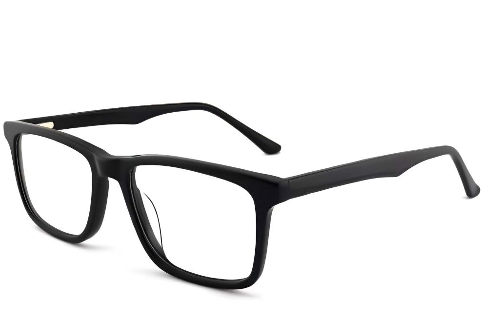 Gafas rectangulares de acetato negro #BS2012-0200