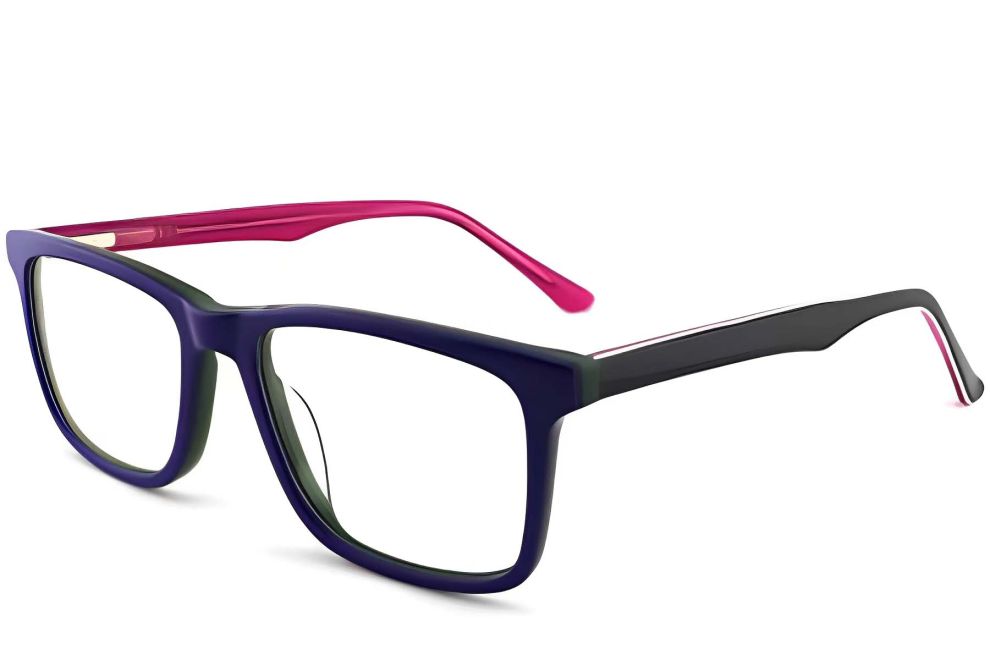 Rechteckige grüne Acetatbrille #BS2012-0201
