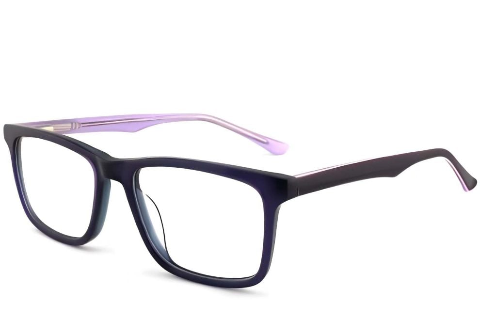 Rectangular Purple Acetate Glasses #BS2012-0202