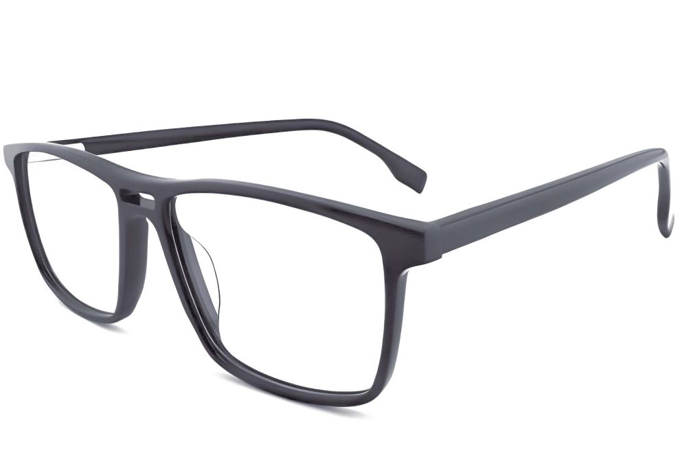 Rectangular Grey Acetate Glasses #BS2012-0229