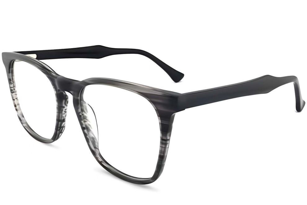 Rechteckige graue Acetatbrille #BS2012-0233