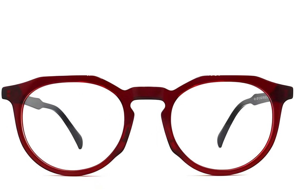 Irregular Red Acetate Glasses #BS2012-0240