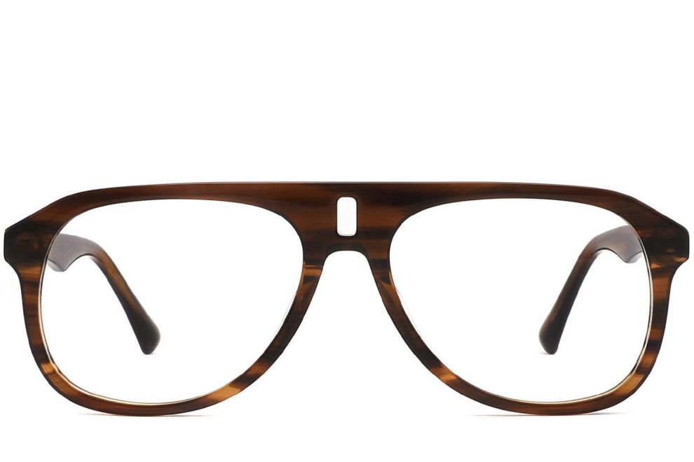 Gafas de acetato marrón estilo aviador # BS2012-0256