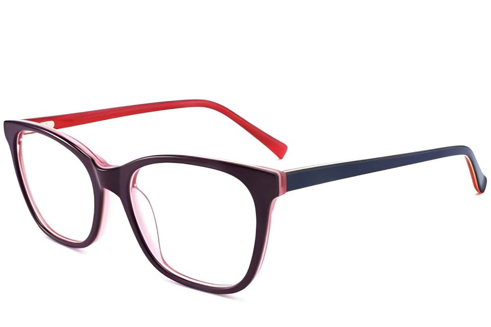 Rechteckige lila Acetatbrille #BS2012-0258