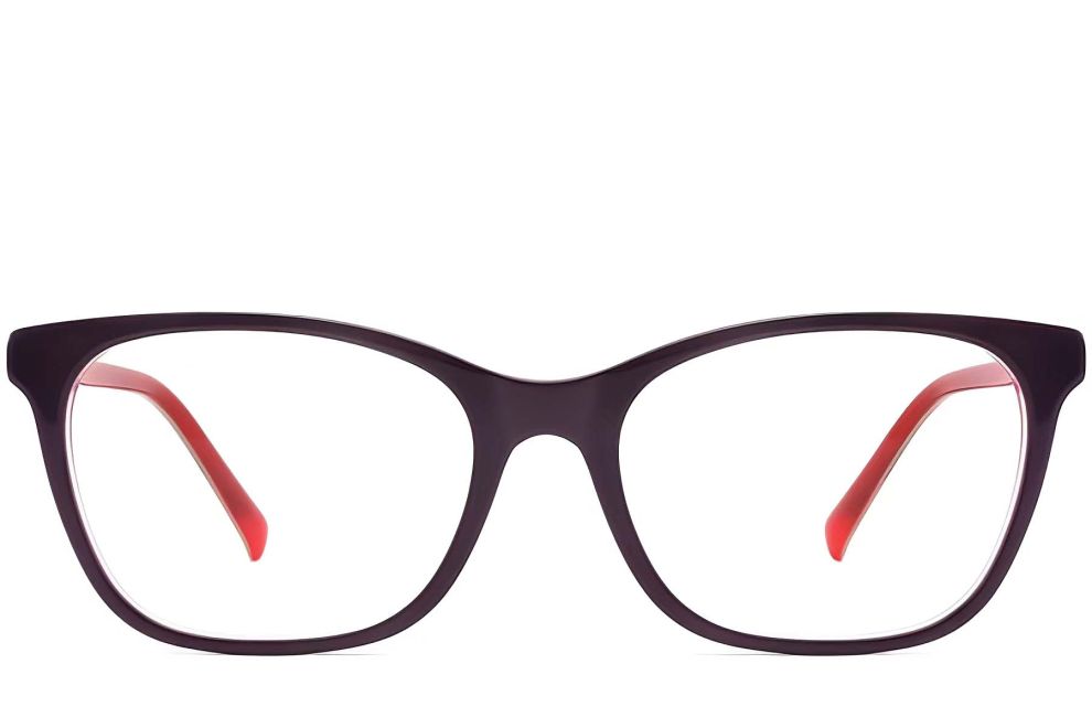 Rechteckige lila Acetatbrille #BS2012-0258