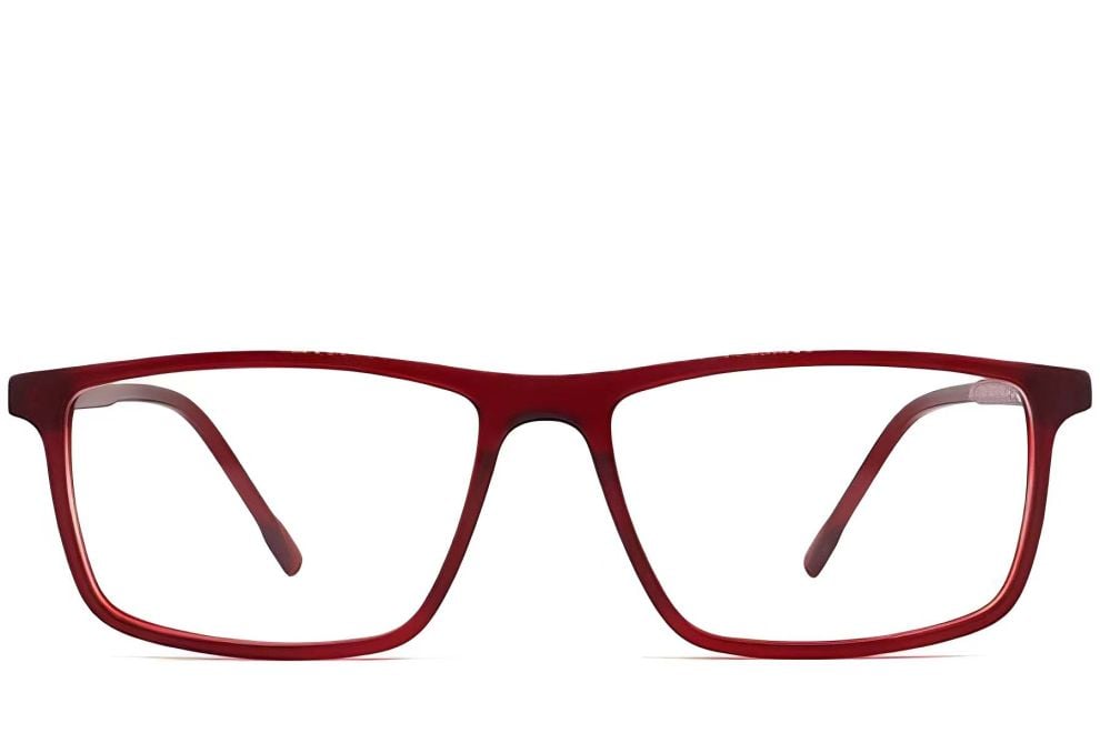Gafas rectangulares de acetato rojo #BS2012-0273
