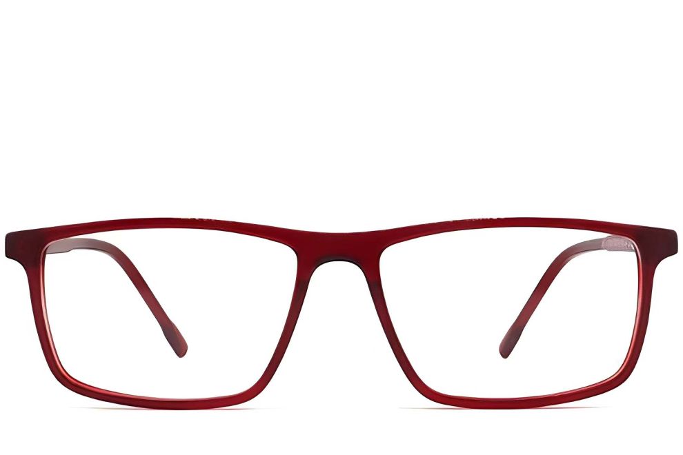 Rechteckige rote Acetatbrille #BS2012-0273