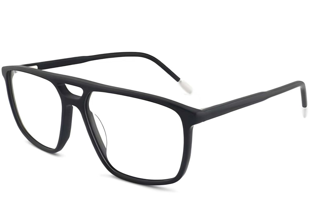 Gafas de aviador de acetato negro #BS2012-0275
