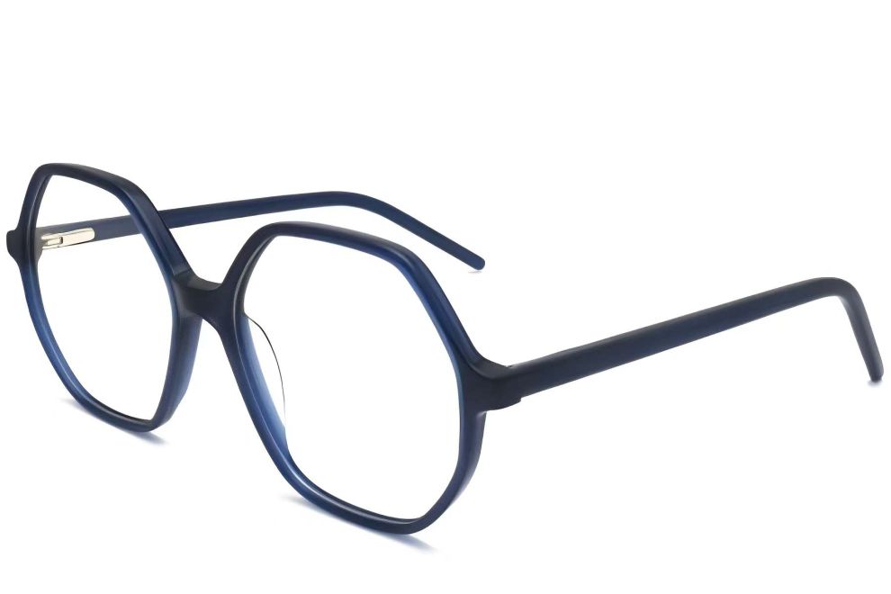 Geometrische blaue Acetatbrille #BS2012-0290