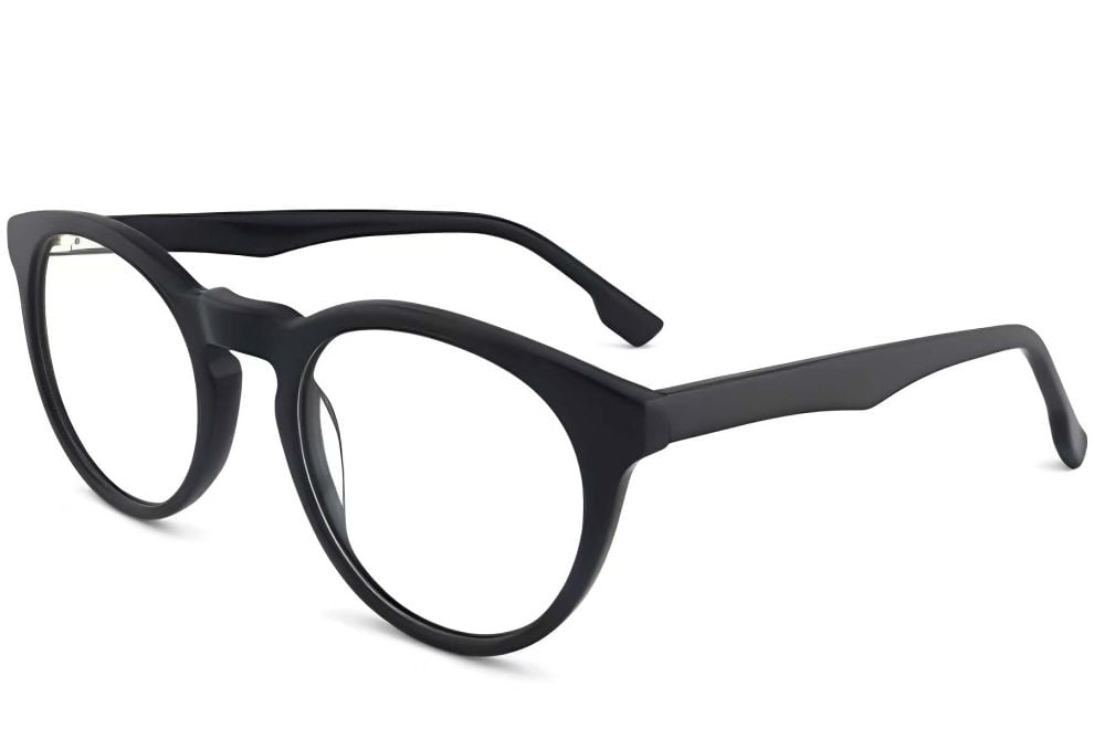 Round Black Acetate Glasses #BS2012-0296